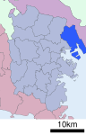 Location of Tsurumi ward Yokohama city Kanagawa prefecture Japan